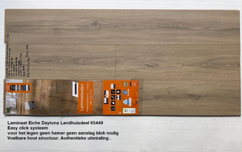 Laminaat Eiche Daytona natuur Easy click systeem €8,95p/m2, Laminaat natuur eiken met easy click, Bruin, 75 m² of meer, Nieuw