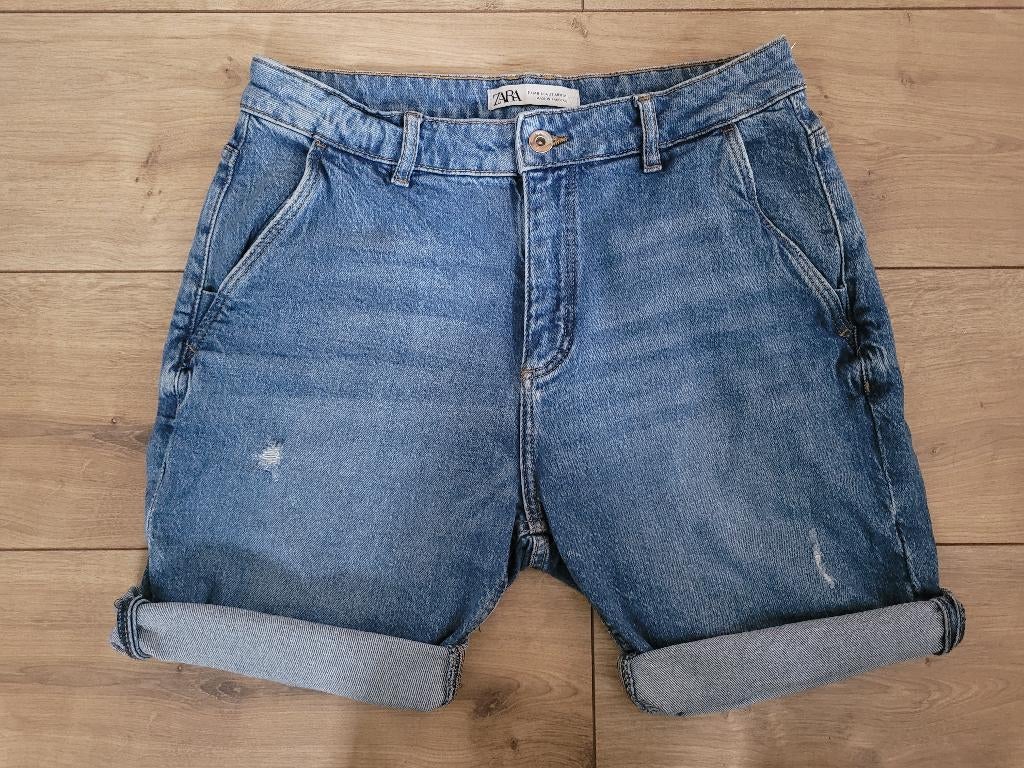 Heren korte broek / shorts denim ZARA maat 40, Zara, Ophalen of Verzenden, Gedragen, Maat 48/50 (M)