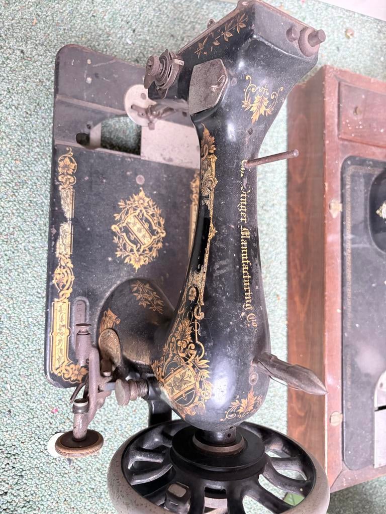 Antieke Singer naaimachine zonder voet, Hobby en Vrije tijd, Naaimachines en Toebehoren, Ophalen of Verzenden, Gebruikt, Naaimachine