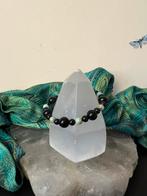 Chrysocolla git jet beschermt aura straling zuivert uniek, Ophalen of Verzenden, Nieuw, Zilver, Met bedels of kralen