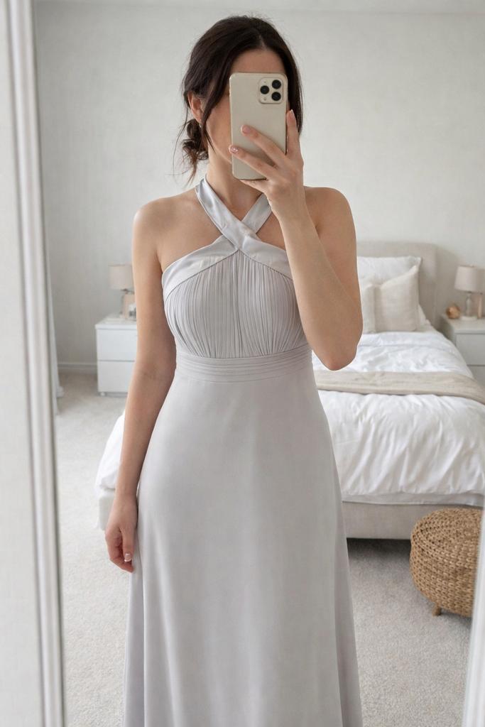 TFNC Bridesmaid Maxi-jurk IJsblauw EU 36, Kleding | Dames, Jurken, Zo goed als nieuw, Maat 38/40 (M), Blauw, Onder de knie, Ophalen of Verzenden