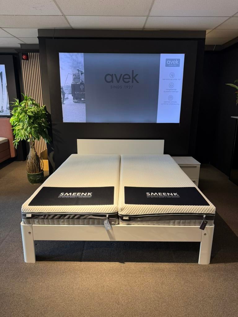 Auping Auronde 1500 180/210 + NIEUWE Avek Prata Q6 matrassen, Huis en Inrichting, Slaapkamer | Bedden, 210 cm, Tweepersoons, Ophalen of Verzenden