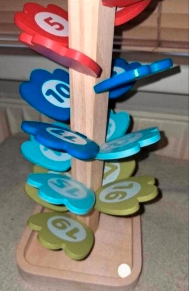 Houten knikkerbaan met Nummervormen - Educatief Speelgoed, Kinderen en Baby's, Speelgoed | Educatief en Creatief, Zo goed als nieuw