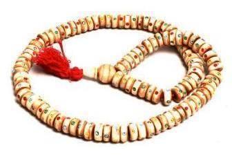 Gebedssnoer van been met ingelegde glaskraaltjes, Verzamelen, Religie, Nieuw, Beeld(je), Ophalen of Verzenden