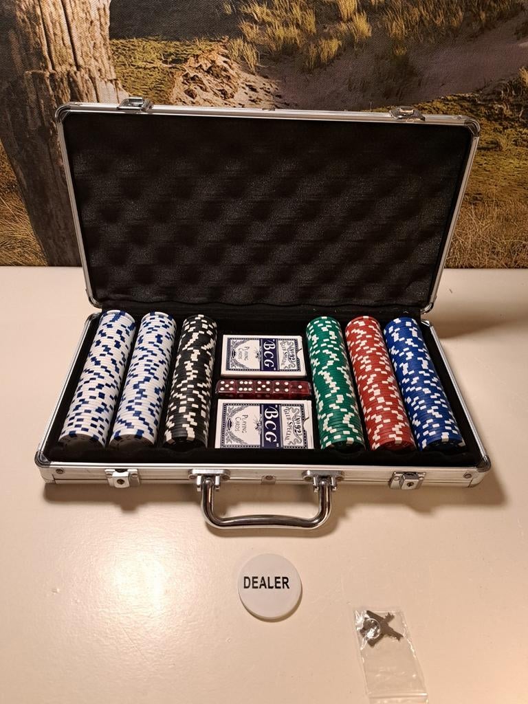 Grote luxe pokerkoffer  - pokerset, Ophalen of Verzenden, Zo goed als nieuw