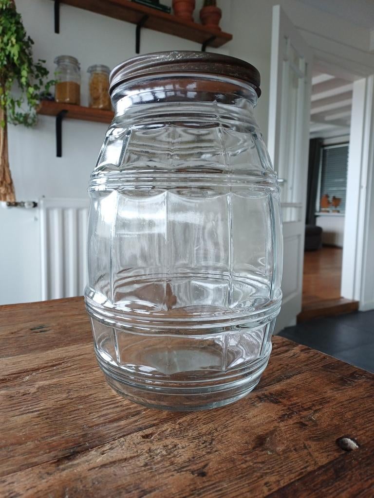 Oude Glazen Voorraadpot voor € 10, Antiek en Kunst, Antiek | Keukenbenodigdheden, Ophalen