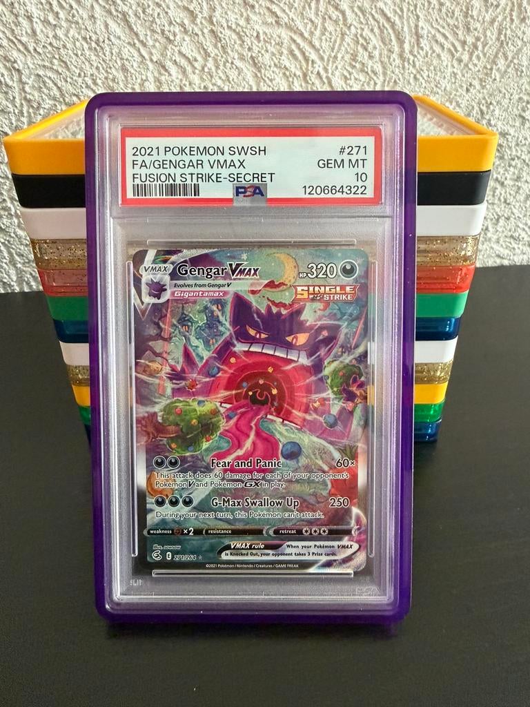 Gengar VMAX #271 PSA 10 Fusion Strike, Ophalen, Zo goed als nieuw