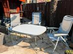Campingtafel met 3 ducdalf stoelen, Caravans en Kamperen, Kampeermeubelen, Ophalen, Gebruikt, Campingtafel