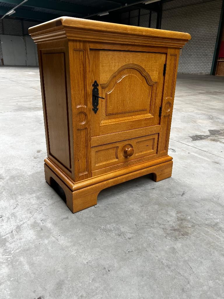 Massief eiken kastje met lade – landelijk & stijlvol, Ophalen of Verzenden