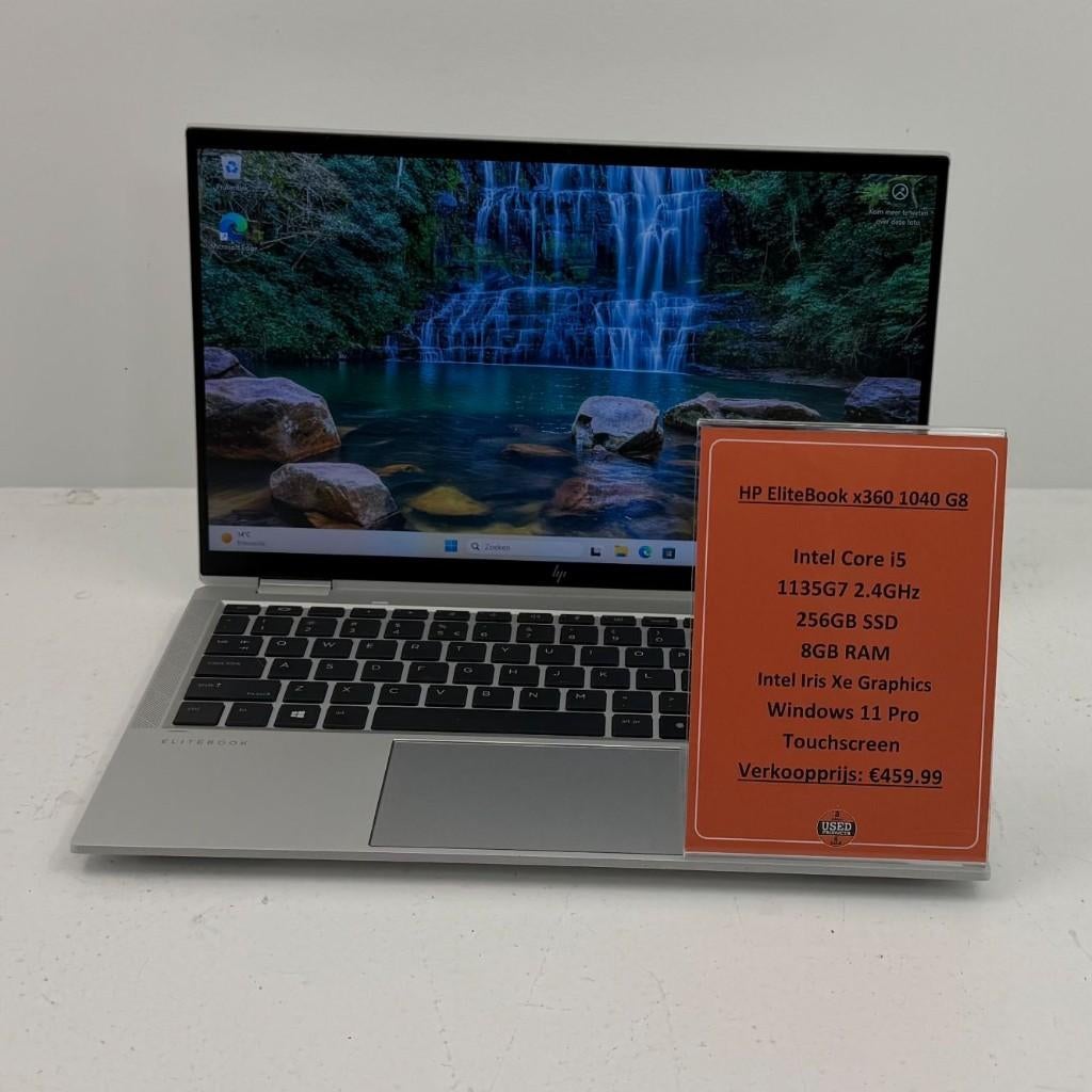 HP EliteBook x360 1040 G8 Laptop | Touch | i5 8GB RAM 256GB, Computers en Software, Windows Laptops, 256 GB, 2 tot 3 Ghz, Qwerty