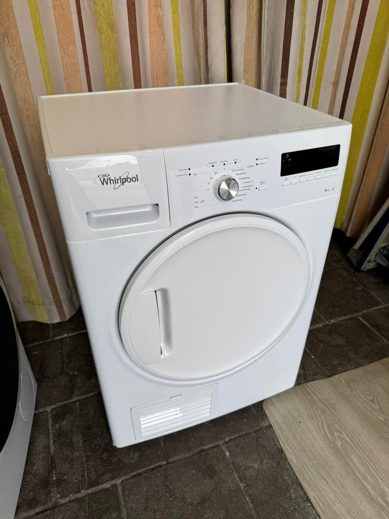 9KG Droger Whirlpool | Werkt Goed | Schoon | BeganeGrond, Ophalen, Gebruikt, Minder dan 85 cm, 8 tot 10 kg