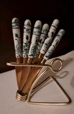 Set van 6 fruitmessen met porseleinen handvatten, Ophalen of Verzenden