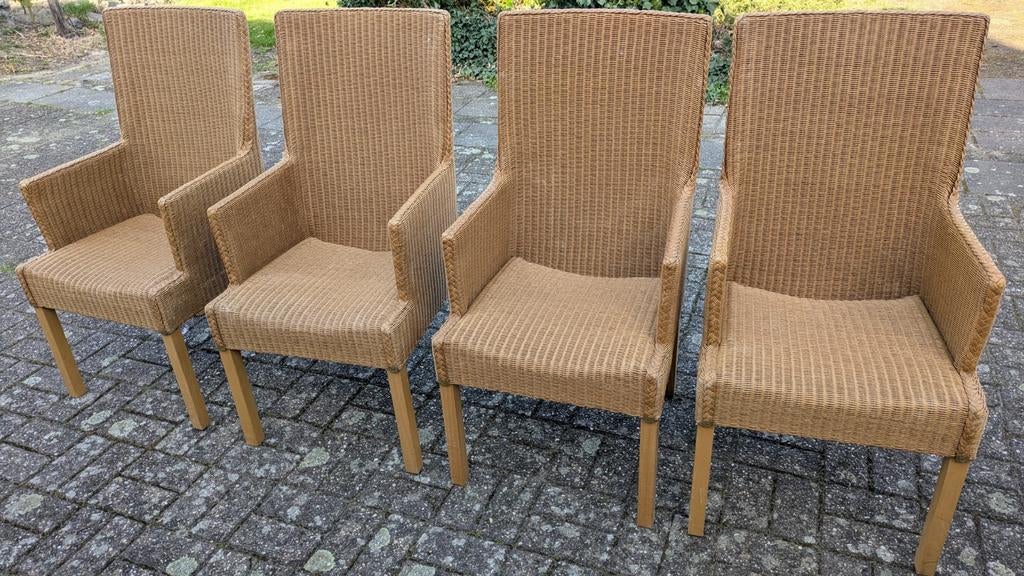 Mooie tuinstoelen frame hout riet van kunststof, Ophalen, Nieuw, Hout, Vier