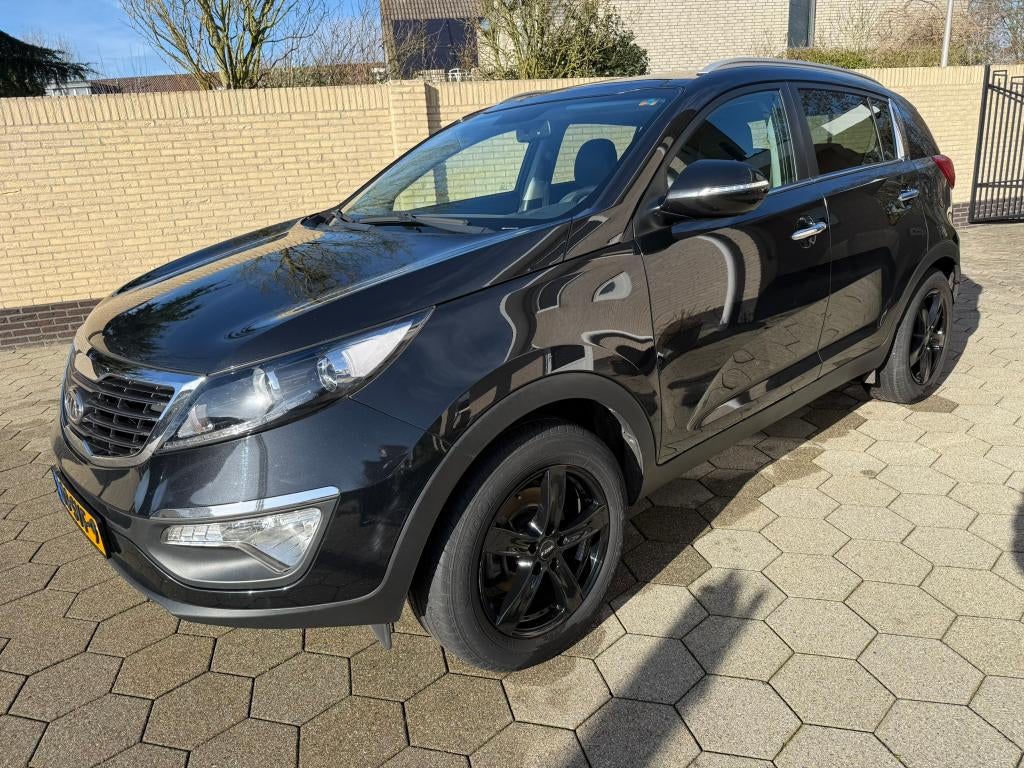 Kia Sportage 2.0 Cvvt 2WD 2012 Zwart, Auto's, 1998 cc, Zwart, 4 cilinders, Leder en Stof