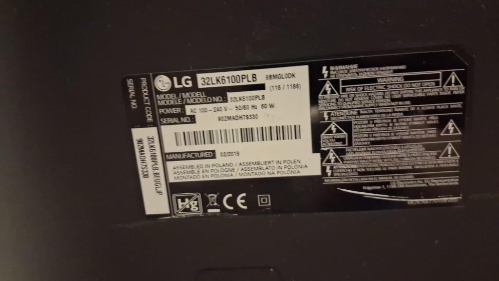 tv lg zgan, Ophalen, Zo goed als nieuw, 100 Hz, 40 tot 60 cm