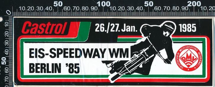 Sticker: Castrol - Eis Speedway WM 1985 - Berlin, Verzamelen, Stickers, Zo goed als nieuw, Auto of Motor, Ophalen of Verzenden