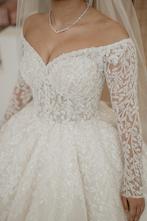 Elegante Trouwjurk met Lange Mouwen, Kleding | Dames, Ophalen, Trouwjurk, Wit, Zo goed als nieuw