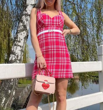 DENNY ROSE jurk rood geruit mt 34 en mt 42 beschikbaar voor biedingen