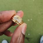 Gouden goud zegelring ring 14karaat 585, Ophalen of Verzenden