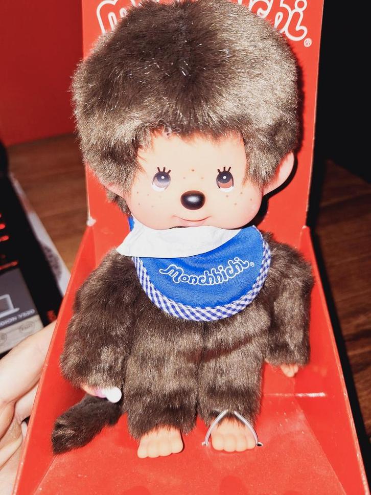 Monchhichi Pop jongen blauw (20cm) - Nieuw in doos!, Kinderen en Baby's, Speelgoed | Poppen, Nieuw, Overige typen, Ophalen of Verzenden