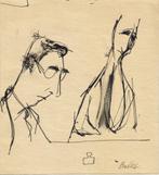 Don Balke oostindische inkttekening "Bij de Tekenles" gesign, Ophalen