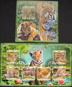 - 949 - 2 Blokken met Tijgers.  U krijgt wat U ziet., Postzegels en Munten, Verzenden, Gestempeld, Dier of Natuur