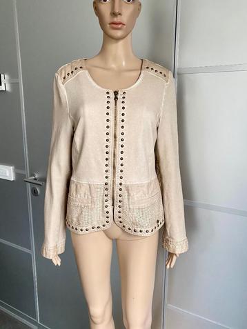H963 Poools maat M=38/40 jasje blazer colbert vest beige beschikbaar voor biedingen