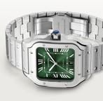 Cartier Santos Green dial 01-2024 nieuw&ongedragen, Staal, Staal, Polshorloge, Nieuw