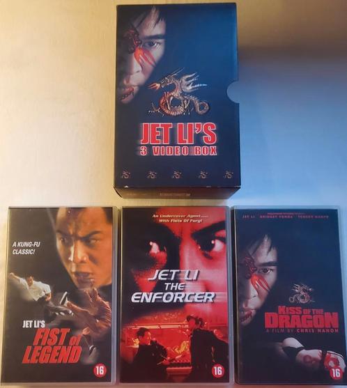 Jet Li's 3 Videobox VHS Actie/Kung-Fu, Cd's en Dvd's, VHS | Film, Zo goed als nieuw, Actie en Avontuur, Vanaf 16 jaar, Ophalen of Verzenden