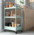 Nissafors IKEA mintgroene trolley roltafel opberger, Ophalen, Metaal of Aluminium, Nieuw, 55 tot 75 cm