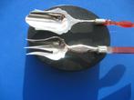 Zilveren set met lepel en vork en kornalijnen steel., Verzenden, Zilver