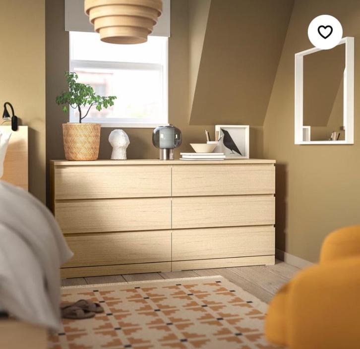 Malm lade kast licht eiken 3x, Huis en Inrichting, Kasten | Ladekasten, Zo goed als nieuw, Minder dan 100 cm, 150 tot 200 cm, 25 tot 50 cm