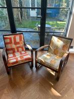 Vintage Fauteuils massief hout & Stof, Ophalen, Gebruikt, Minder dan 75 cm, 50 tot 75 cm
