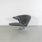 1x Leolux Parabolica Fauteuil Links Grijs Leer - Aluminium, Huis en Inrichting, Fauteuils, Niet ingevuld, 125 tot 150 cm, Niet ingevuld