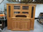 Antieke 4-delige grenen vitrinekast buffetkast, Huis en Inrichting, Kasten | Buffetkasten, Ophalen, Gebruikt, Glas, 150 tot 200 cm