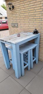Houten bar tafel, Tuin en Terras, Tuintafels, Ophalen, Gebruikt, Rechthoekig, Hout
