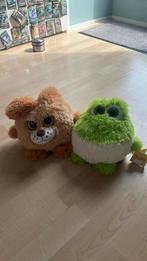 Twee ronde sunkid knuffels hond en kikker 20cm, Ophalen, Zo goed als nieuw, Kikker