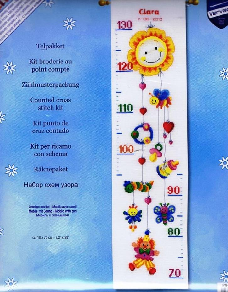 Cado vervaco borduurpakket groeimeter  mobiel, Hobby en Vrije tijd, Borduren en Borduurmachines, Nieuw, Borduurpakket, Handborduren