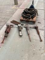 4x pneumatische breekhamers met toebehoren., Gebruikt, 6 tot 10 bar, ?, 25 tot 100 liter