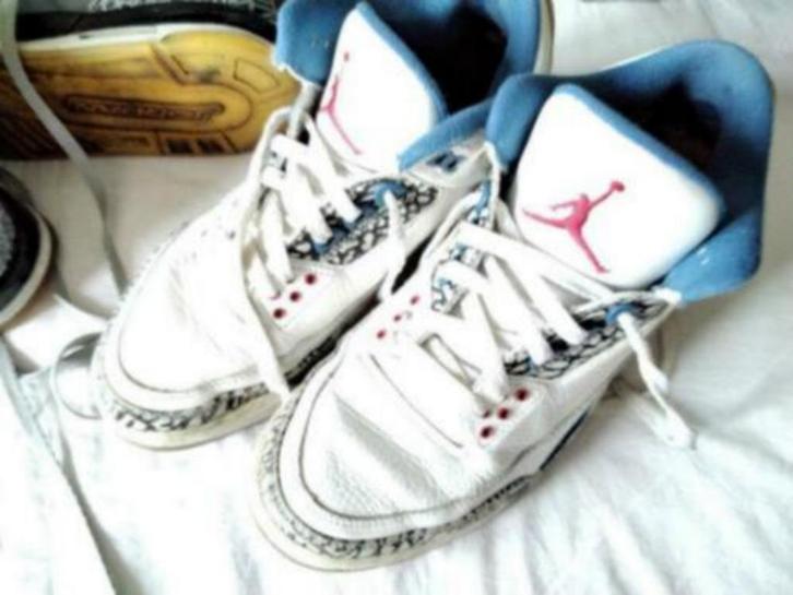 Air Jordan Nike AJ III 3 Retro True Blue Maat 40 Zeldzaam, Kleding | Heren, Schoenen, Gedragen, Sneakers of Gympen, Wit, Ophalen of Verzenden