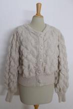 Beige/bruin apart bolletjes look vest met pofmouwen! L/XL, Verzenden, Zo goed als nieuw, Maat 42/44 (L), Bruin