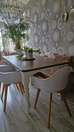 Eettafel massief hout met stoelen, Huis en Inrichting, Ophalen, Zo goed als nieuw, 4 tot 6 stoelen