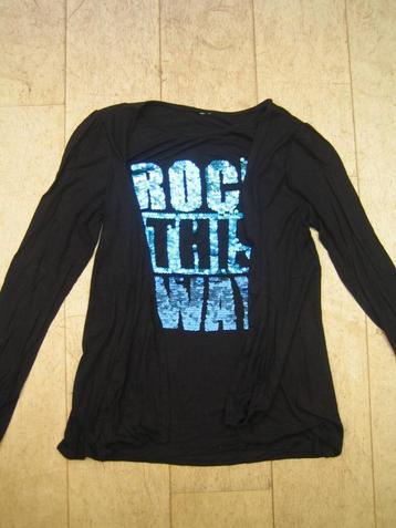 Zwart shirt/combinatie vest met verschillende kleuren blauwe beschikbaar voor biedingen