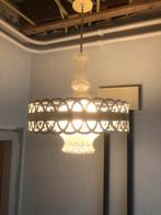 Vintage glazen hang lamp, Huis en Inrichting, Lampen | Hanglampen, Minder dan 50 cm, Ophalen of Verzenden, Zo goed als nieuw