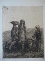 Ets van Marius Bauer  Een geitenhoedster., Ophalen of Verzenden