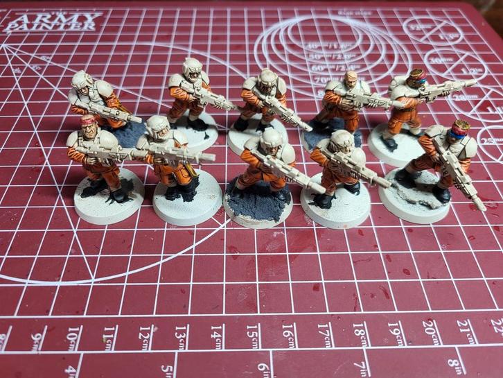 2x 10 Cadian Shock Troops (5), Hobby en Vrije tijd, Wargaming, Zo goed als nieuw, Warhammer, Figuurtje(s), Ophalen of Verzenden
