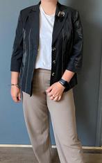 Vintage blazer met glimmende coating, Maat 38/40 (M), Zwart, Ophalen of Verzenden, Zo goed als nieuw