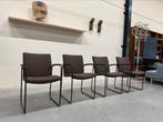 4 Nieuw Leolux Talos eetkamerstoel Feltwool bruin Stoel