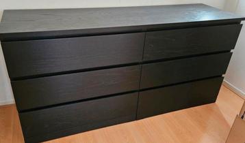 IKEA Malm kast dressoire 6 lades 160 bij 78 cm zwart bruin
