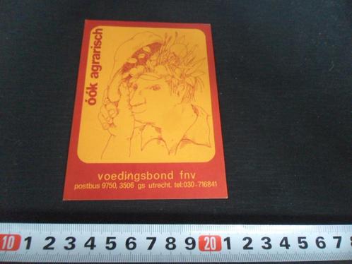 sticker strip Voedingsbond FNV  óók agrarisch  DY274, Verzamelen, Stickers, Zo goed als nieuw, Bedrijf of Vereniging, Ophalen